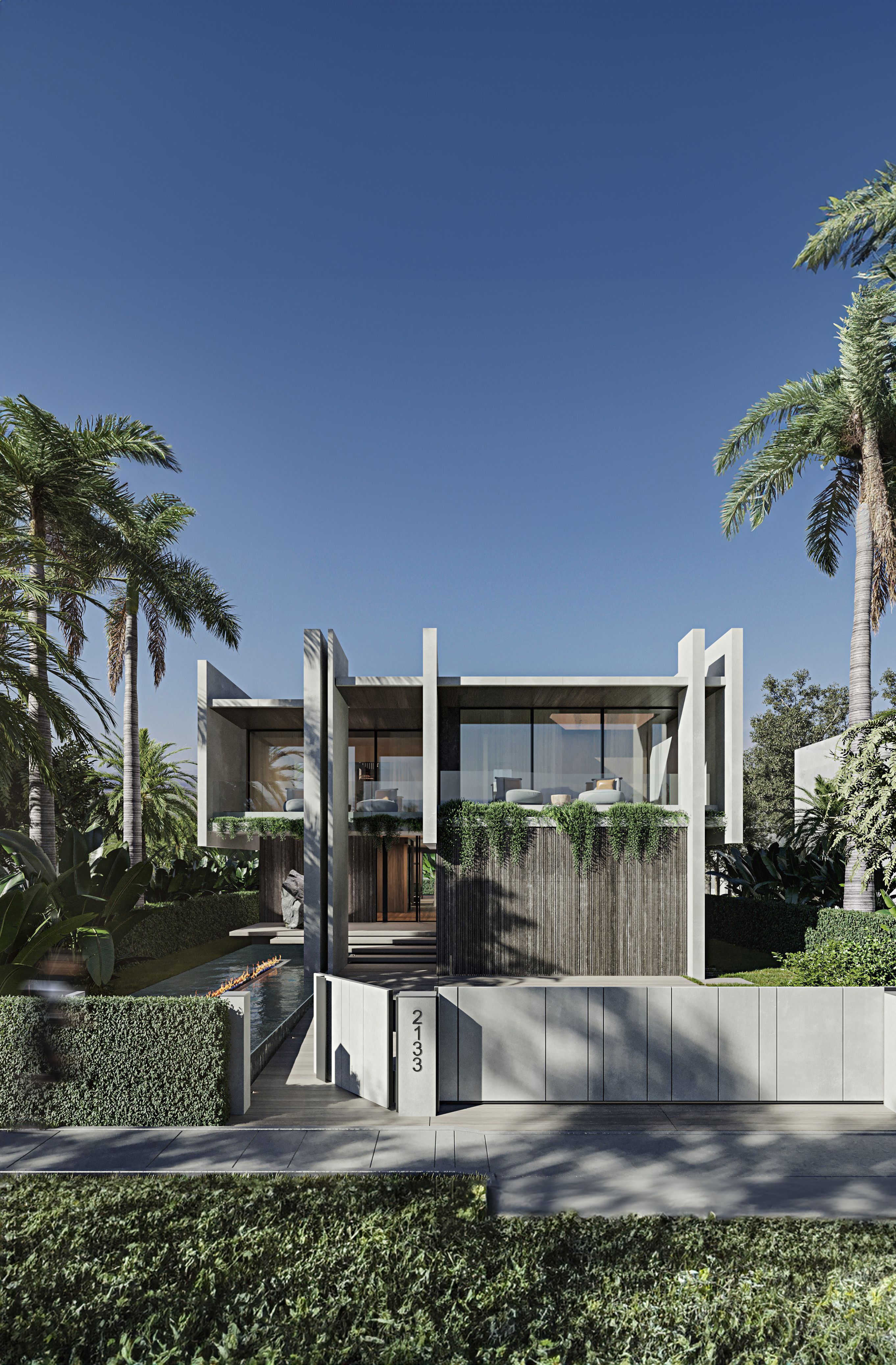 Project This contemporary 5,000 sqft residence in Miami was designed to elevate the living experience next to tranquil golf courses. The project aimed to blend elegance and comfort while creating a private sanctuary that embraces both indoor and outdoor lifestyles, reflecting the vibrant yet relaxed spirit of Miami living.