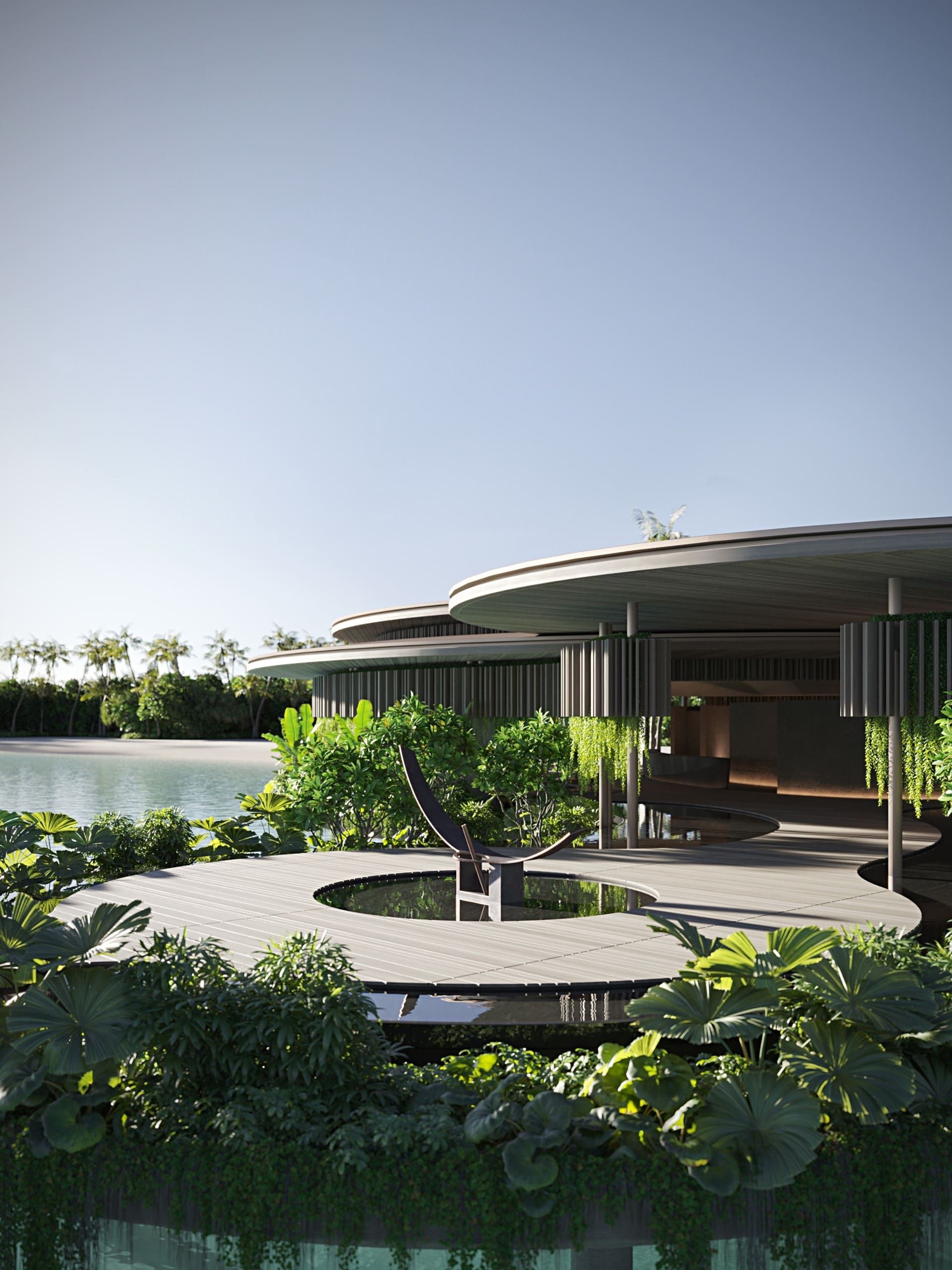 Project YODEZEEN studio is partnering with Atoll Estates, a prominent real estate company from the Emirates, to spearhead the development of three luxurious resorts in the Maldives: Dunes, Vibrant, and Elegant. YODEZEEN’s focus is primarily on the Elegant Resort, located across several islands within the Maldives archipelago, which is set to open in Spring 2026. The concept is to blend the stunning natural landscapes of the Maldives with contemporary architectural designs, creating an immersive experience for guests.