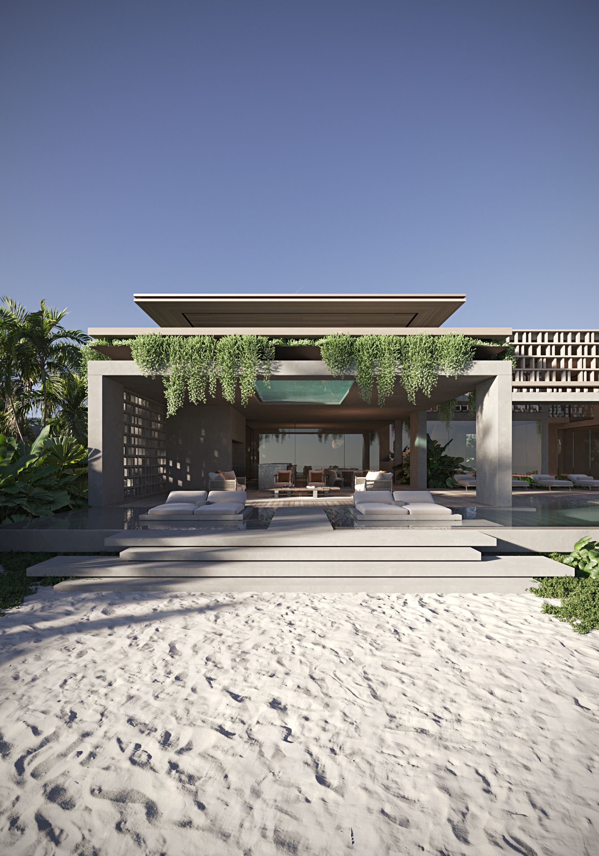 Project The Elegant Mansion is a testament to refined sophistication and the art of thoughtful design. Created in collaboration with Atoll Estates, this project is part of the visionary Zamani Islands complex, located in the South Malé Atoll, Maldives. The concept revolves around harmonizing modern luxury with the serene beauty of island living.