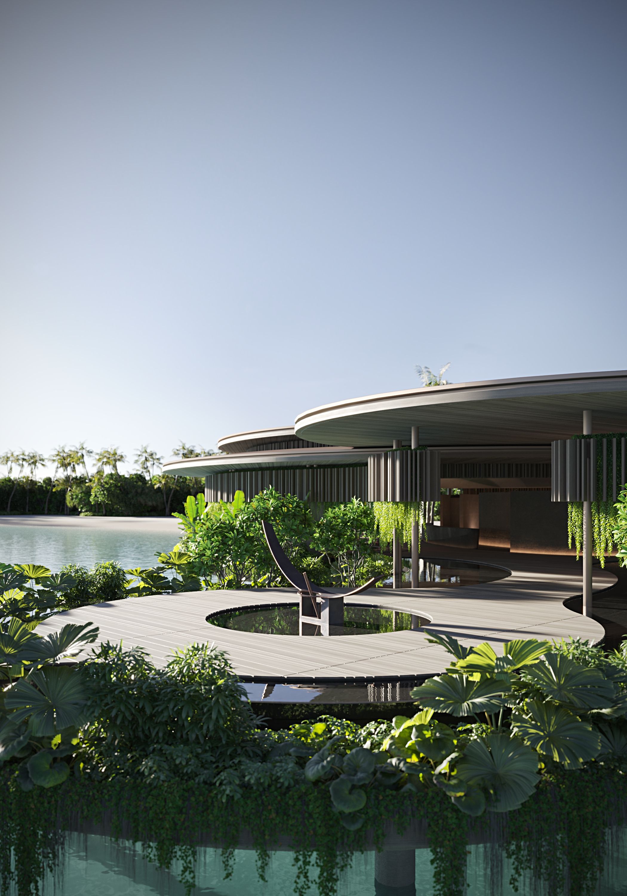 Project YODEZEEN studio is partnering with Atoll Estates, a prominent real estate company from the Emirates, to spearhead the development of three luxurious resorts in the Maldives: Dunes, Vibrant, and Elegant. YODEZEEN’s focus is primarily on the Elegant Resort, located across several islands within the Maldives archipelago. The concept is to blend the stunning natural landscapes of the Maldives with contemporary architectural designs, creating an immersive experience for guests.